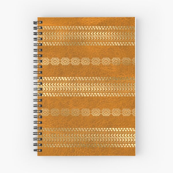 Item preview, Gold Bohemian design on orange leather designed and sold by AnnieHochmann.