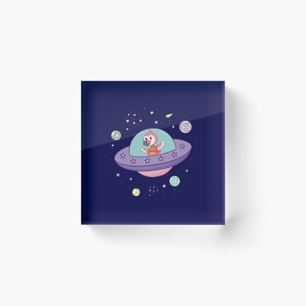 Item preview, Flamingo youtube Flamingo Plush space trip, flamingo in a cute spaceship surrounded by planets and stars designed and sold by SGS-.