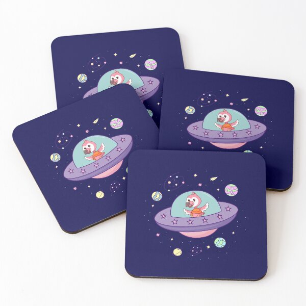 Item preview, Flamingo youtube Flamingo Plush space trip, flamingo in a cute spaceship surrounded by planets and stars designed and sold by SGS-.