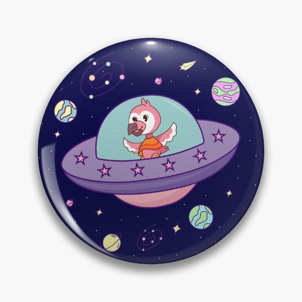 Item preview, Flamingo youtube Flamingo Plush space trip, flamingo in a cute spaceship surrounded by planets and stars designed and sold by SGS-.