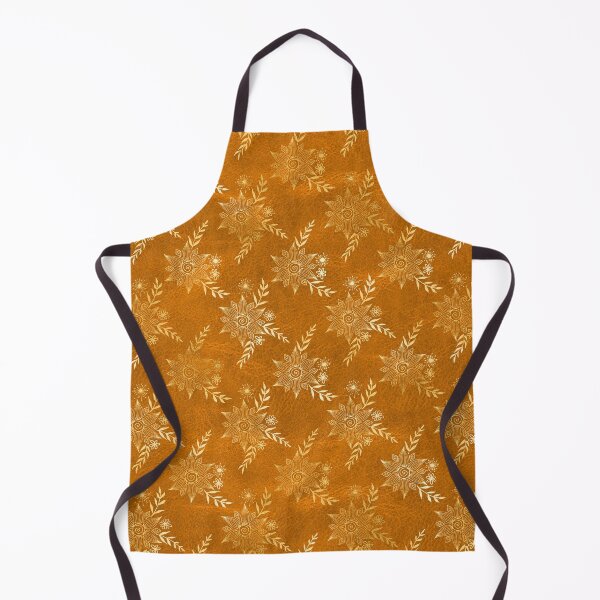 Item preview, Gold Bohemian sunflower design on orange leather designed and sold by AnnieHochmann.