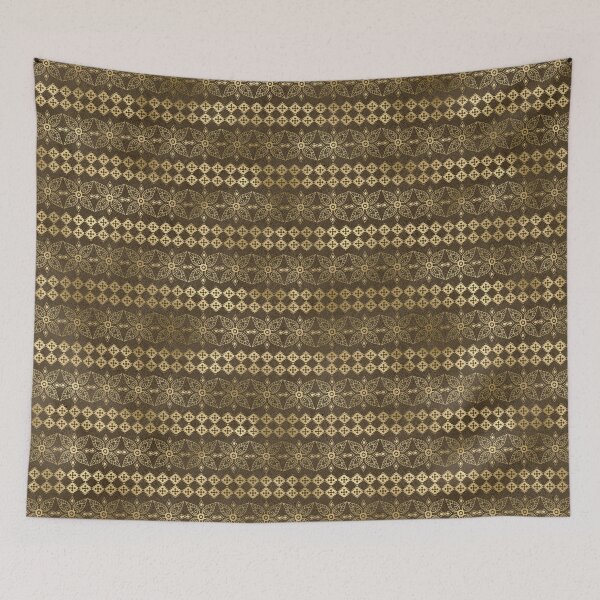 Item preview, Gold Bohemian sunflower design on brown leather designed and sold by AnnieHochmann.