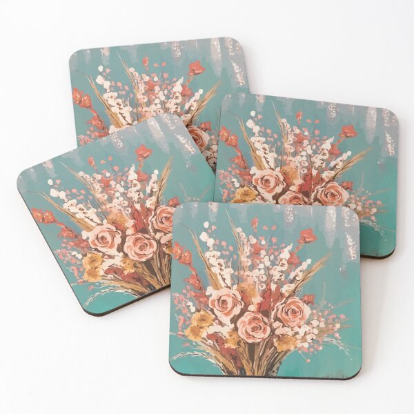 Item preview, One Bunch of Flowers in Pink & Teal designed and sold by AshleyEllenArt.