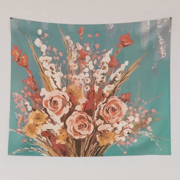 Item preview, One Bunch of Flowers in Pink & Teal designed and sold by AshleyEllenArt.