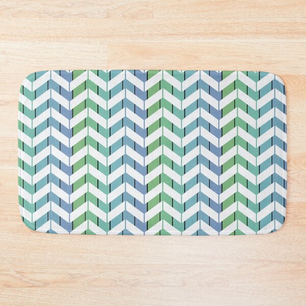 Item preview, Zigzag striped pattern. Blue, green, white stripes designed and sold by marinaklykva.