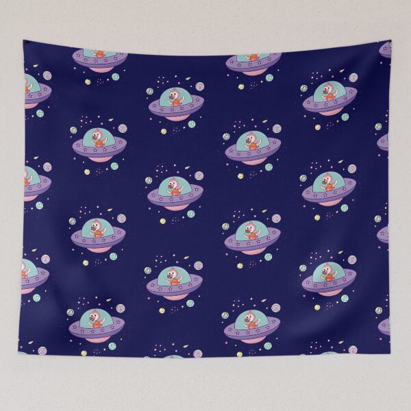 Item preview, Flamingo youtube Flamingo Plush space trip, flamingo in a cute spaceship surrounded by planets and stars designed and sold by SGS-.
