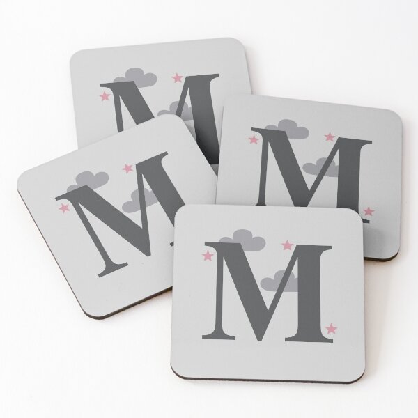 Item preview, Pink Stars & Clouds - Personalised M Name, Initial, Monogram designed and sold by CocoandDaisy.