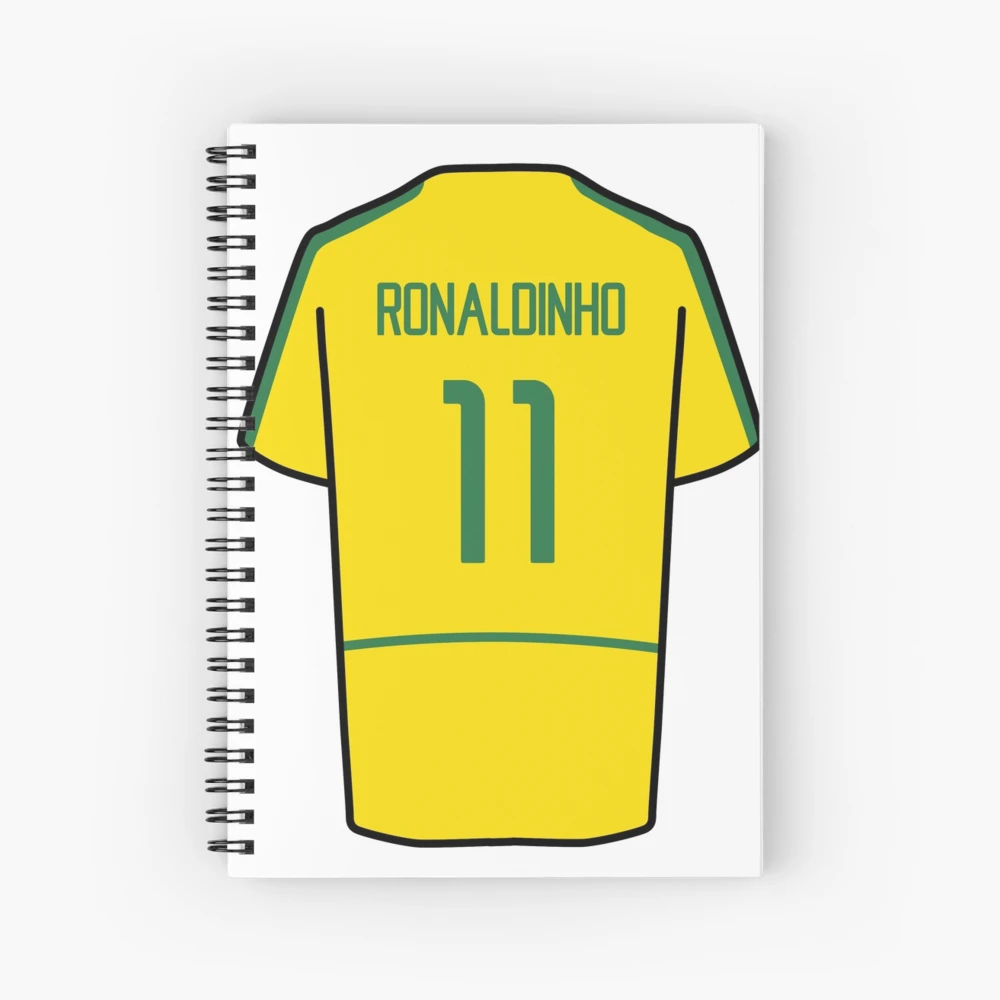 Ronaldinho World Cup 2002 Shirt Spiral Notebook for Sale by Zgjimi17