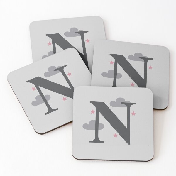 Artikelvorschau, Pink Stars & Clouds - Personalisierter N-Name, Initiale, Monogramm entworfen und verkauft von CocoandDaisy.