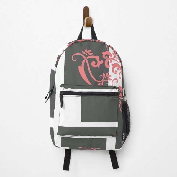 Item preview, Contemporary dark grey squares dusty pink damask flowerish element designed and sold by Lilith-Designs.