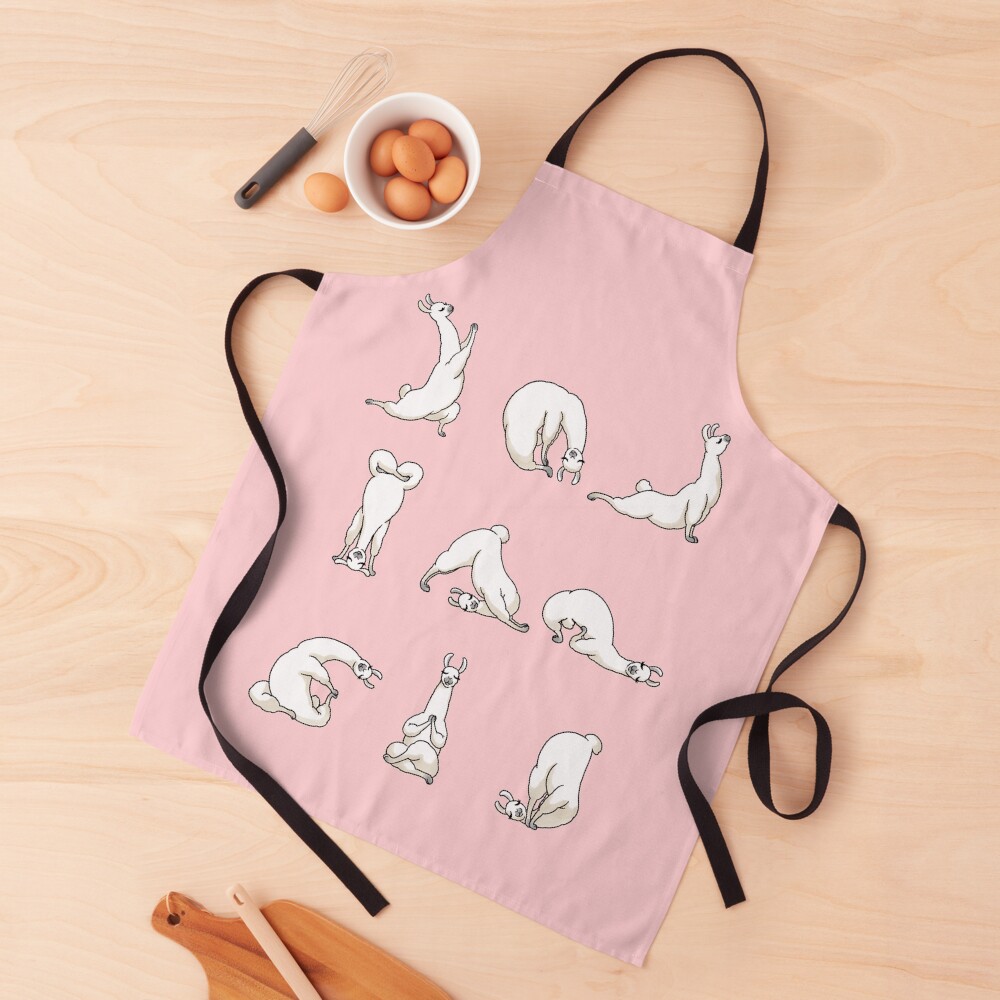 Yoga LLama in Pink Apron