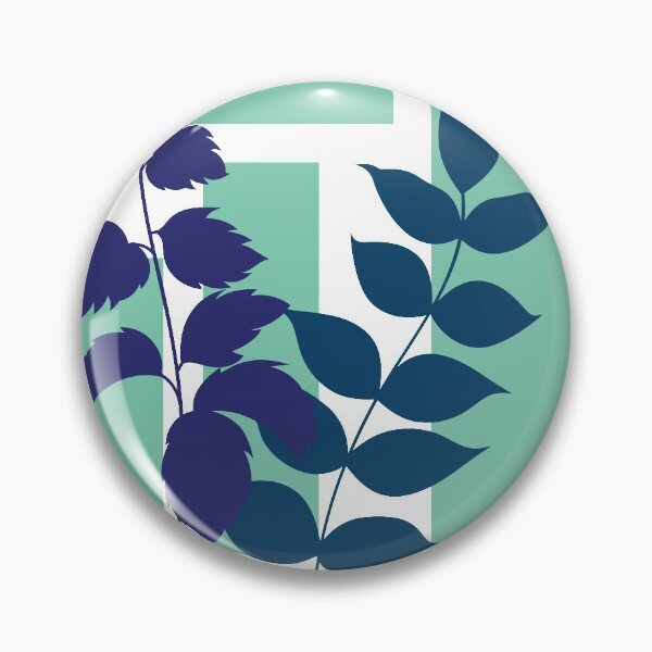 Item preview, Mint Green Squares Blue Nature Leaves designed and sold by Lilith-Designs.