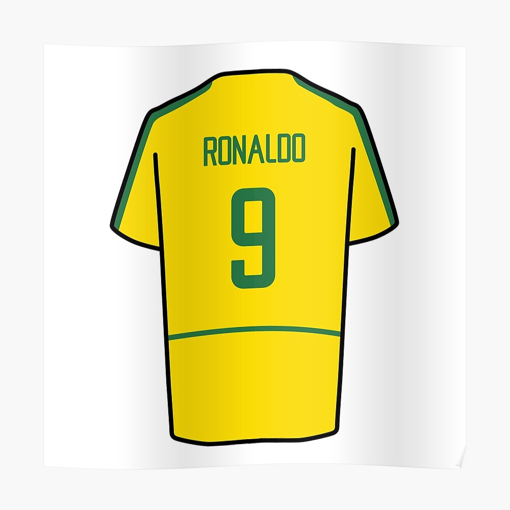 Ronaldo World Cup 2002 Jersey Sticker for Sale by Zgjimi17