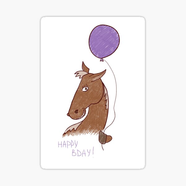 Stickers Sur Le Theme Cheval Joyeux Anniversaire Redbubble