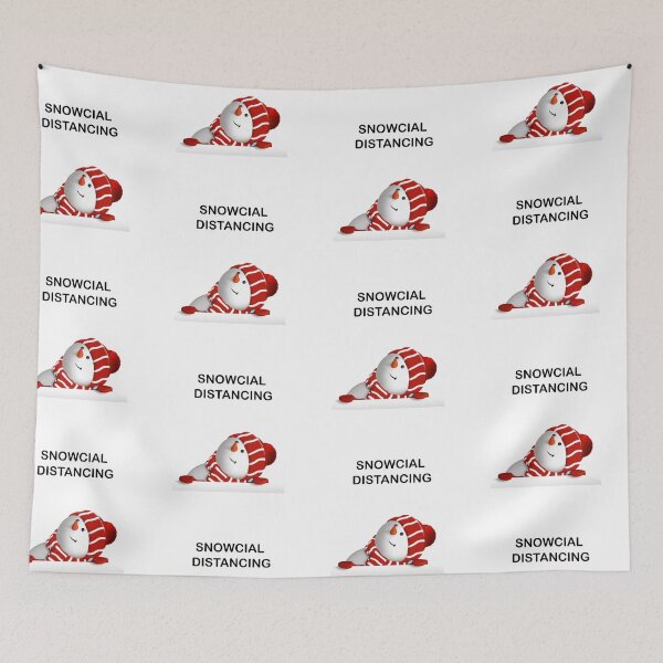 Item preview, Snowcial Distancing cute Snowman - Quarantinemas edition designed and sold by Deegital18.