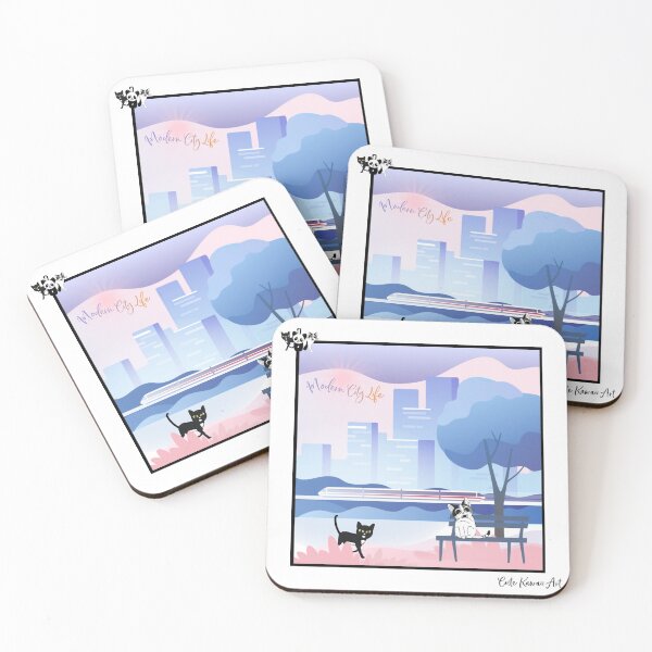 Item preview, Modern City Life - featuring the two cheeky Cats Tipsy & Tapsy. By Cute Kawaii Art. designed and sold by CuteKawaiiArt.