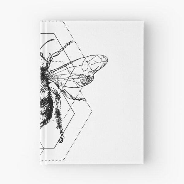 Item preview, Bee drawing, honeycomb of hexagons, symmetrical design, wonderful insect floral buzz designed and sold by Mariuki Flow.