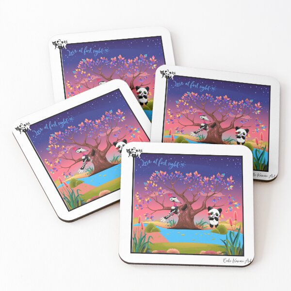 Item preview, Love at First Sight  - featuring Happy Panda and Miss Woodpecker. By Cute Kawaii Art. designed and sold by CuteKawaiiArt.