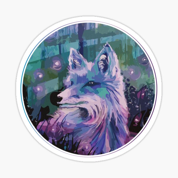Cool Fox with Fireflies Sticker