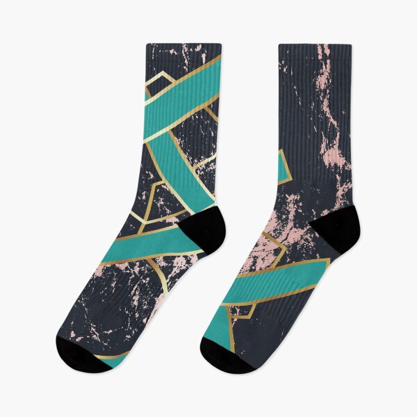 Item preview, Pink black marble gold hexagons turquoise lines  designed and sold by Lilith-Designs.