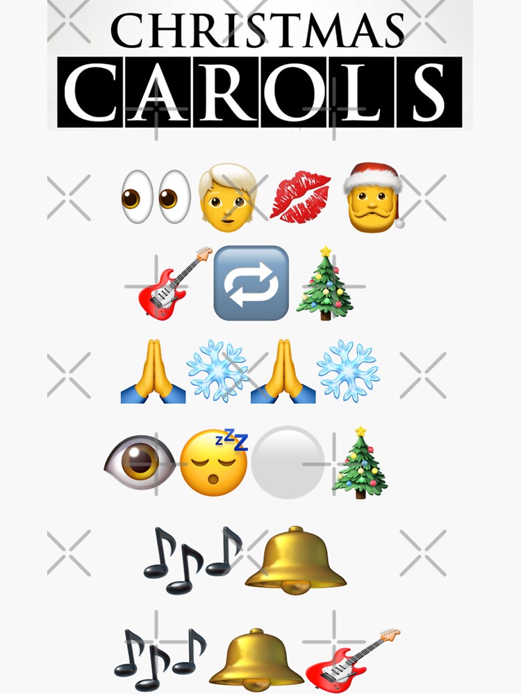 "Christmas Emoji Carols" Sticker for Sale by HootonRose  Redbubble