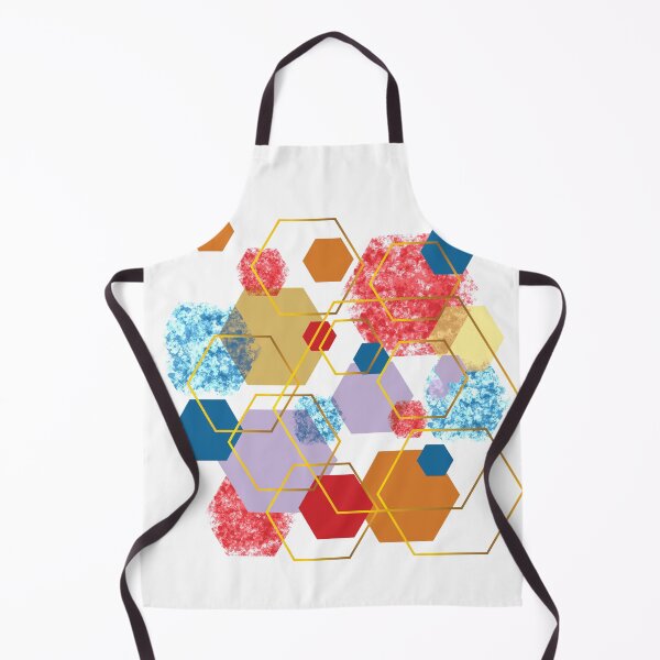 Item preview, Red, blue, yellow, purple, orange and gold geometric hexagons designed and sold by Lilith-Designs.