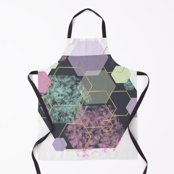 Item preview, Abstract pastel pink, green, purple, grey and gold geometric hexagons designed and sold by Lilith-Designs.