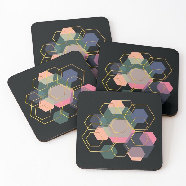 Item preview, Retro style inspired blue and pink hexagons  designed and sold by Lilith-Designs.