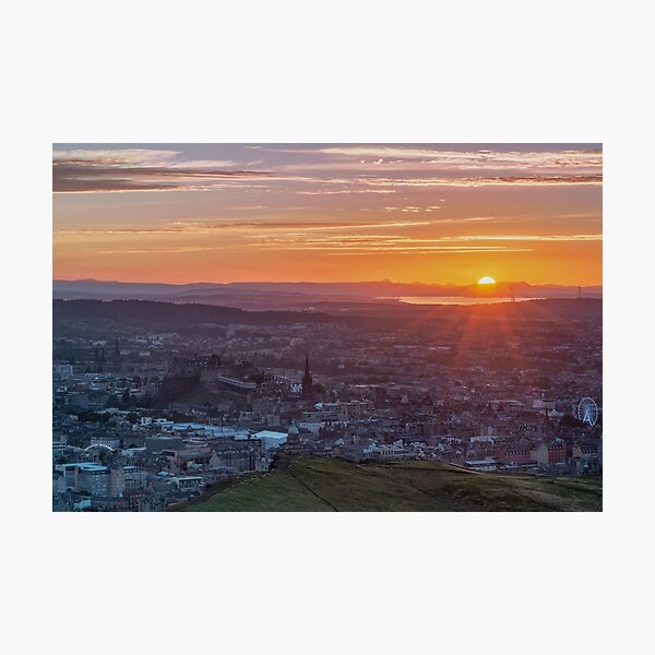 Edinburgh Sunset from Arthurs Seat Photographic Print