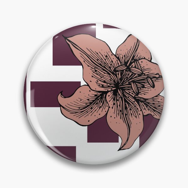 Item preview, Purple squares and dark cream lily flower digital design illustration  designed and sold by Lilith-Designs.