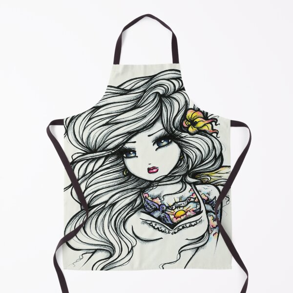 Item preview, Tattooed Beauty Black and White with a Pop of Color designed and sold by hannahlynnart.