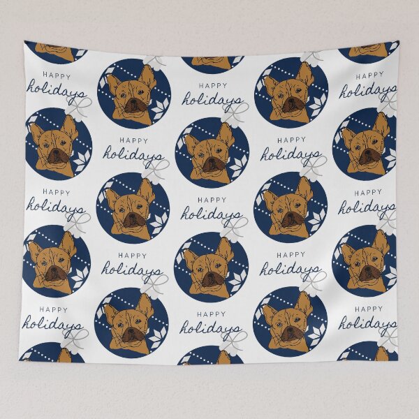Item preview, Happy holidays french bulldog designed and sold by NinaBetterNot.