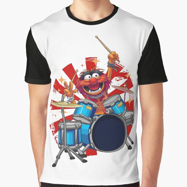 The Muppet Show animal playing Dw Drums Unisex T shirt Cotton S-5XL black