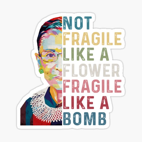 Vista previa del artículo con la obra «No frágil como una flor Frágil como una bomba RGB Empoderamiento de las mujeres», diseñado y vendido por maploondesigns.