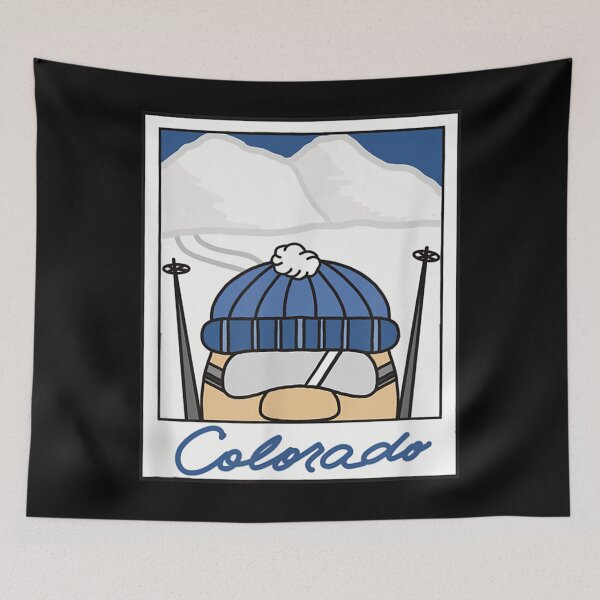 Item preview, Colorado Retro Style Photograph of a Cartoon Skier Labeled designed and sold by benitostevens.