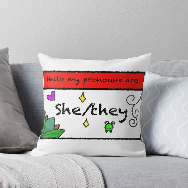 Item preview, Hello my pronouns are she/they  designed and sold by DoodlepoodleSJ.