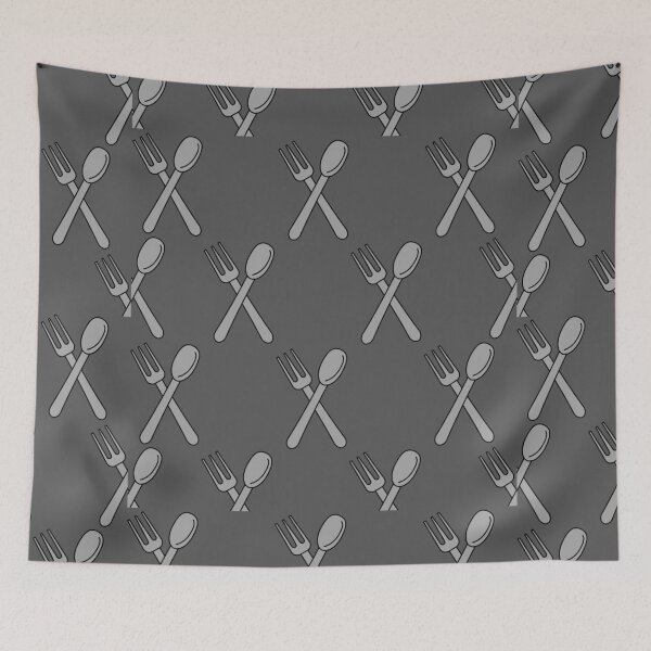 Item preview, Spoon and Fork Pattern dark gray designed and sold by jasoncj.