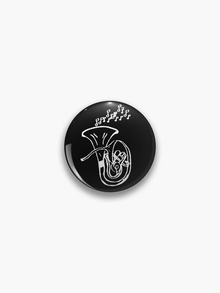 Thumbnail 1 von 3, Button, Monochrome Jazz Tuba Notes designt und verkauft von DesignsofNote.