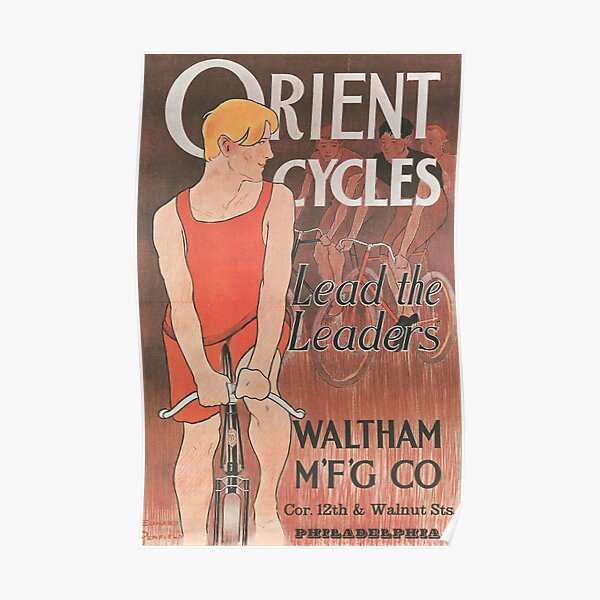 Northampton Bicycle Company Vintage Classic Art Nouveau Cycling Poster U.S.A