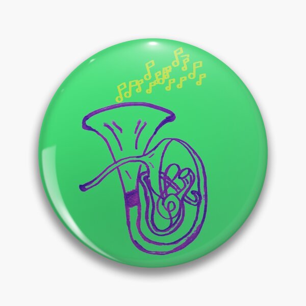 Aperçu de l'œuvre Notes colorées de Jazz Tuba (violet / vert) créée et vendue par DesignsofNote.