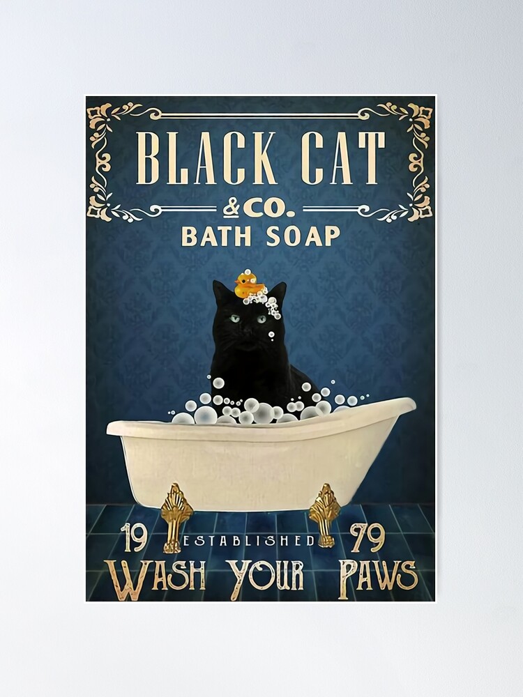 "Cat Wash Your Paws" Poster by alexvernion Redbubble