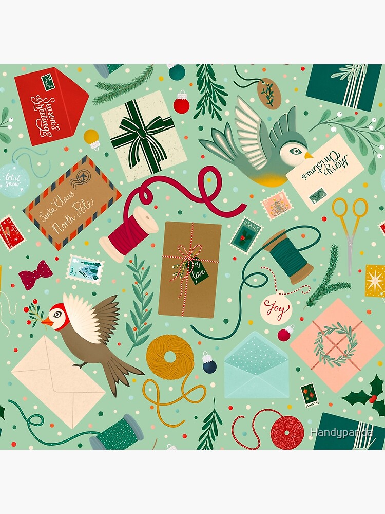 Christmas birds sending festive mail by Handypanda