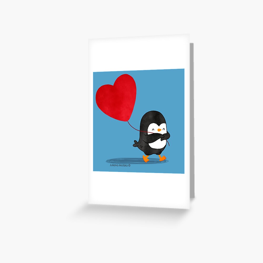Penguin in Love 5 Greeting Card
