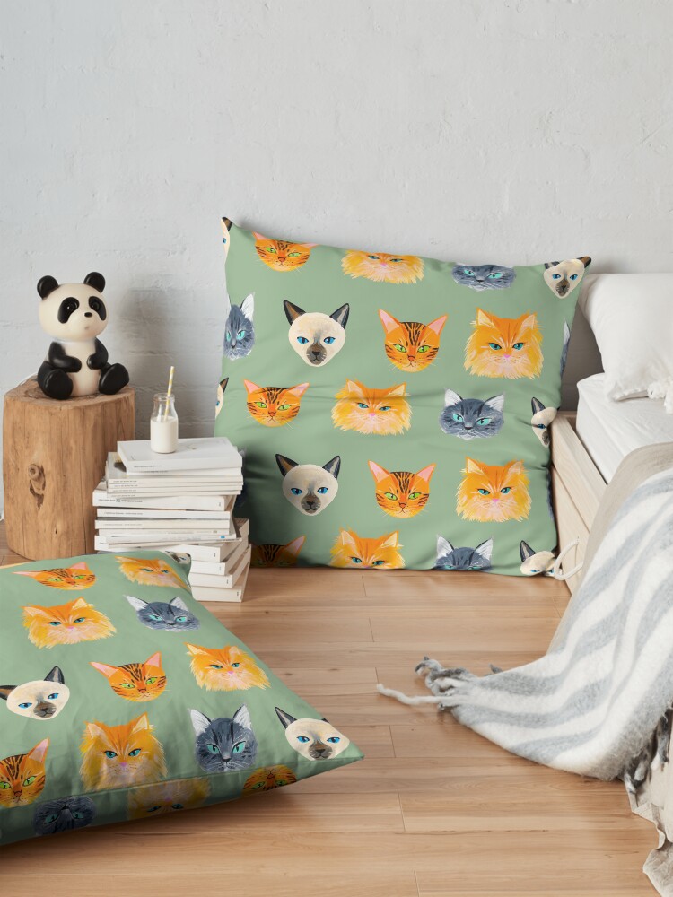 Alternate view of Cats Olive Floor Pillow