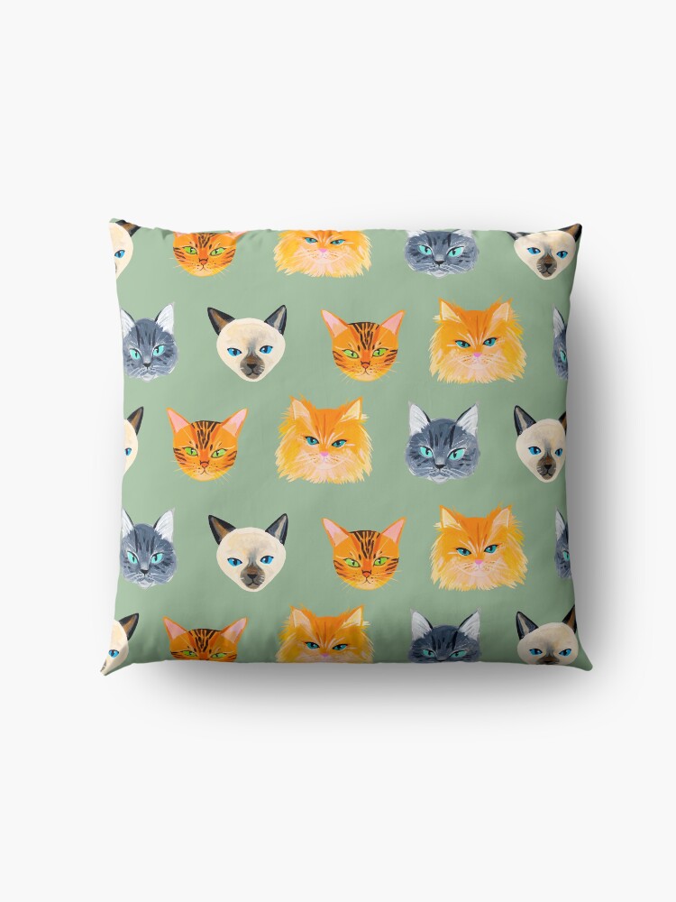 Alternate view of Cats Olive Floor Pillow