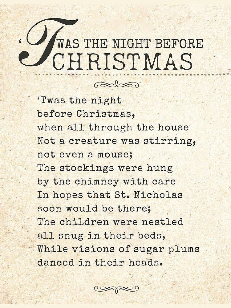 Printable Poem Twas The Night Before Christmas