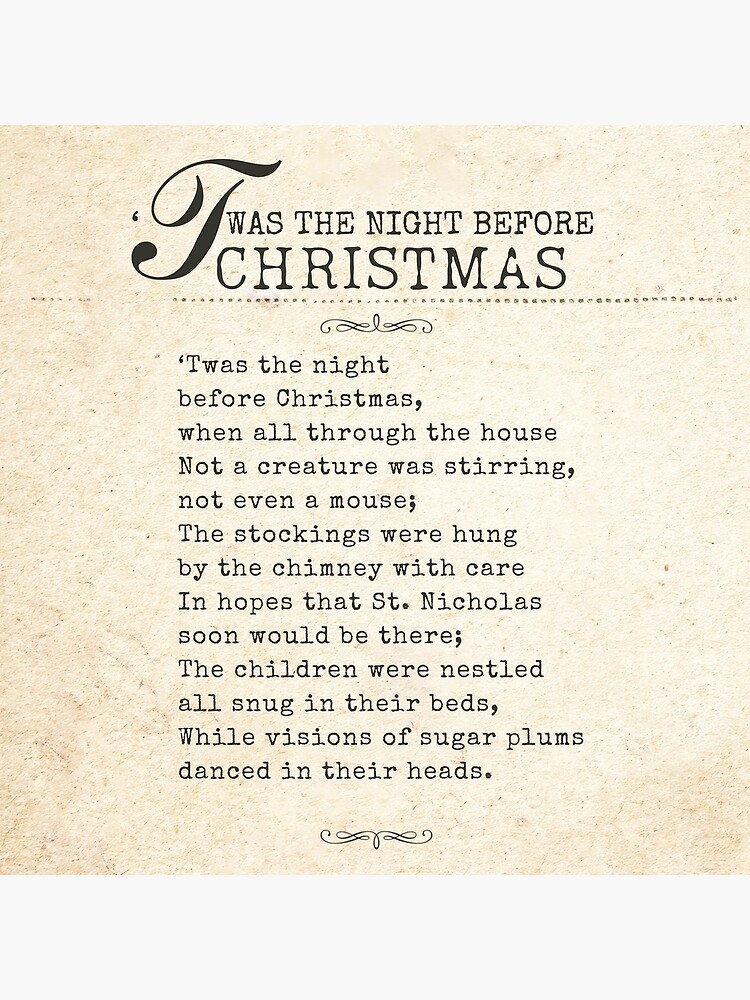 Twas The Night Before Christmas Poem Canvas Print by CreativeEmpires