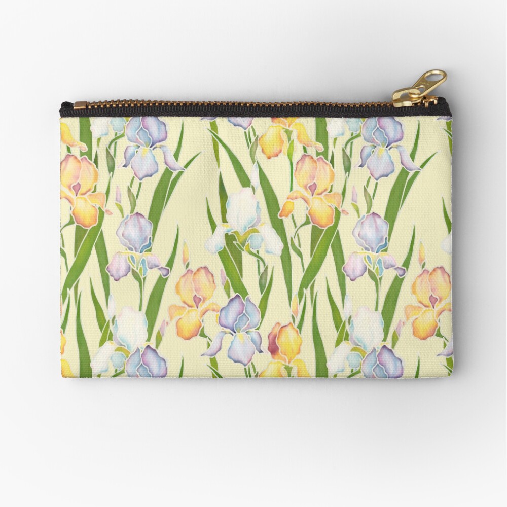 Creamy Irises Zipper Pouch