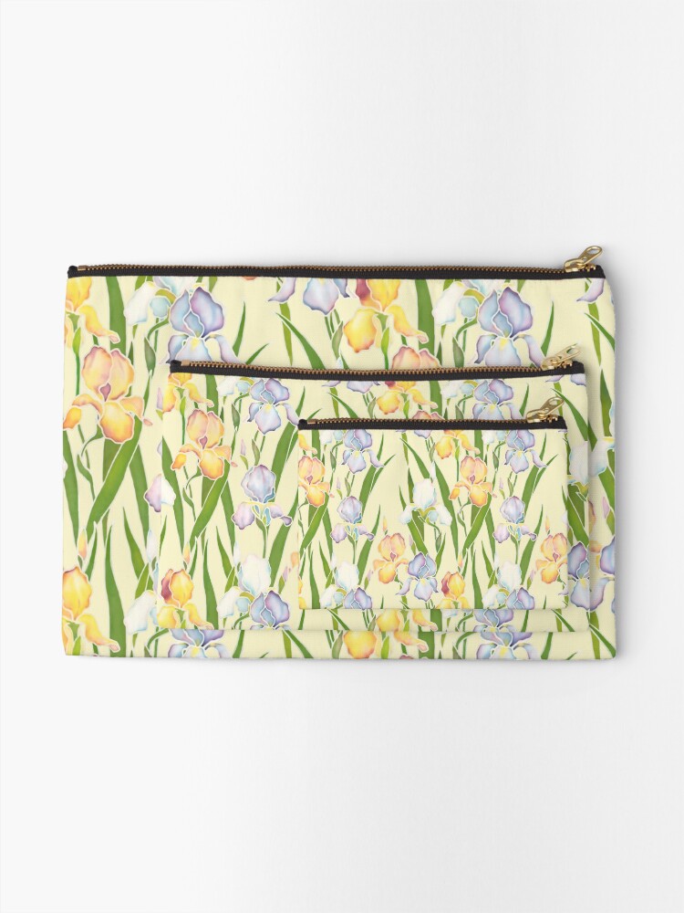 Alternate view of Creamy Irises Zipper Pouch