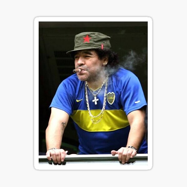 Camiseta maradona smoking football legend Pegatina